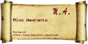 Miss Amaranta névjegykártya